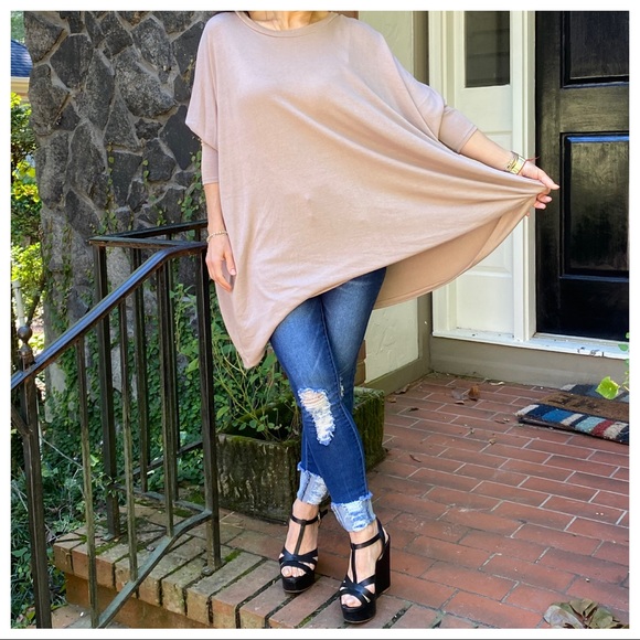 OVERSIZED LOOSE FIT MOCHA KNIT SWEATER - Picture 5 of 8